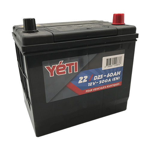 YETI - Batteria auto 12V 60AH 500A D23 (n°22)