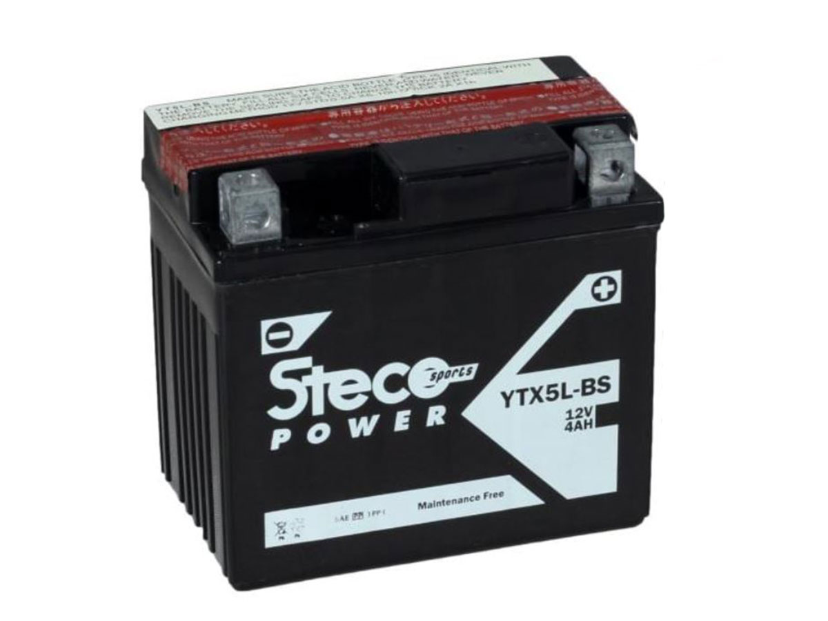 Accessori per l'auto : STECO - Batteria moto 12V 4Ah - YTX5L-BS