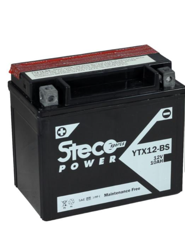 Accessori per l'auto : STECO - Batteria moto 12V 10Ah - YTX12-BS